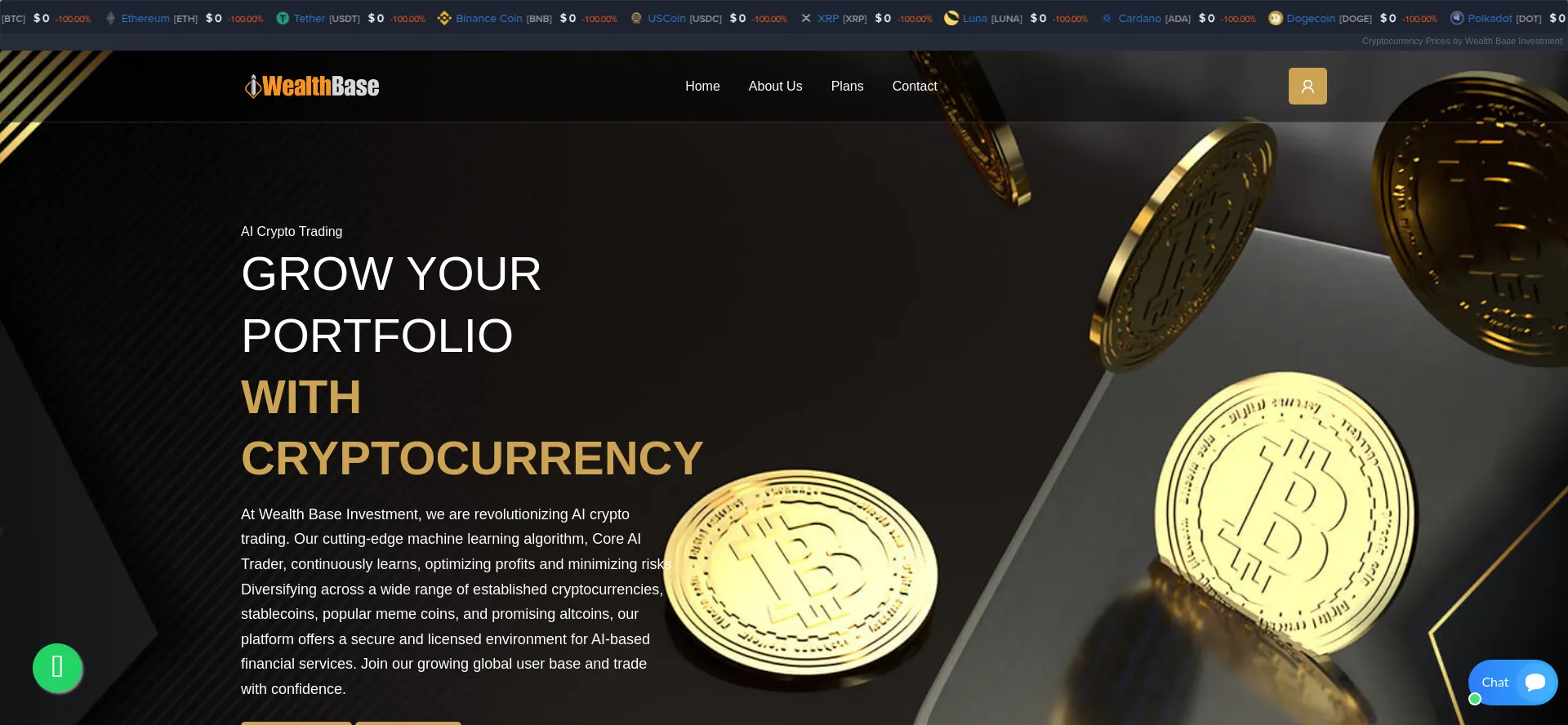 Website screenshot of Wealthbaseinvestment.com