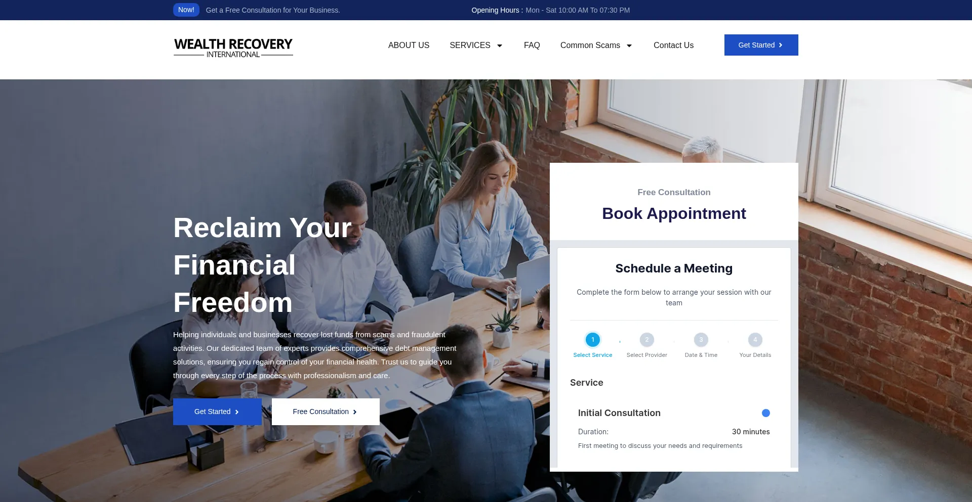 Website screenshot of Wealthrecoveryinternational.com