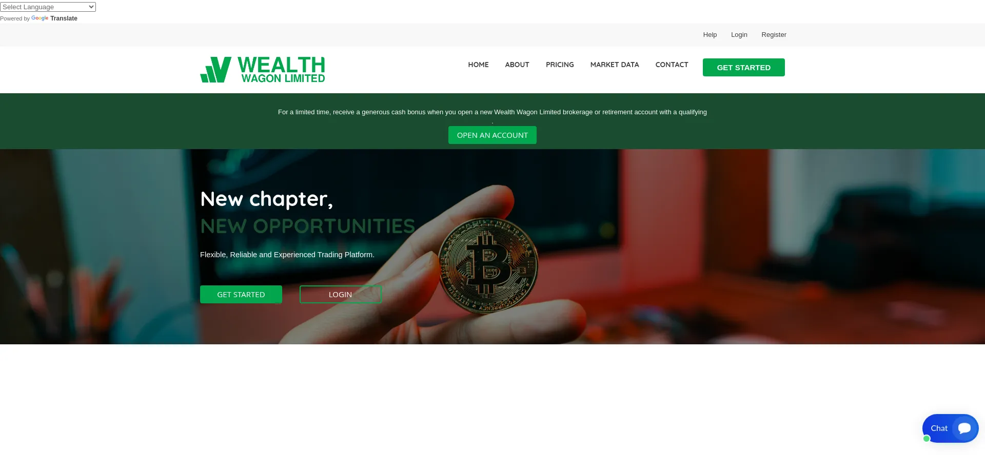 Website screenshot of Wealthwagonlimited.com