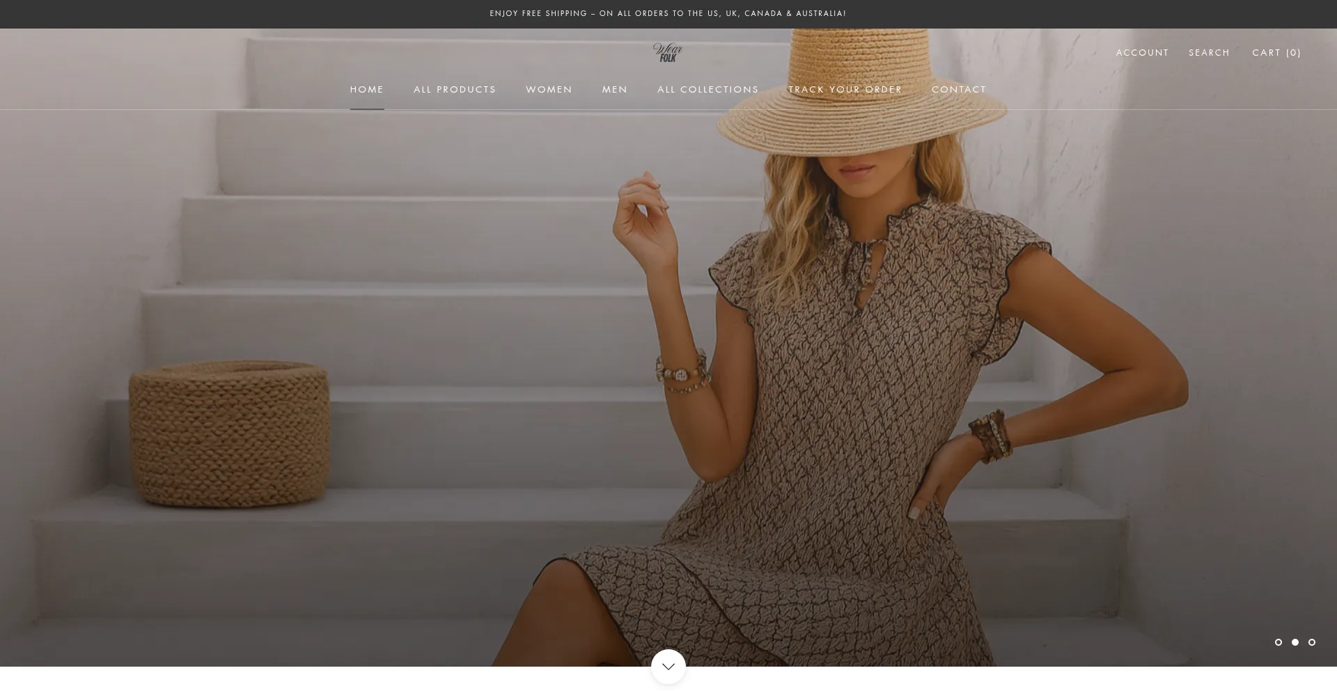 Website screenshot of Wearfolk.com