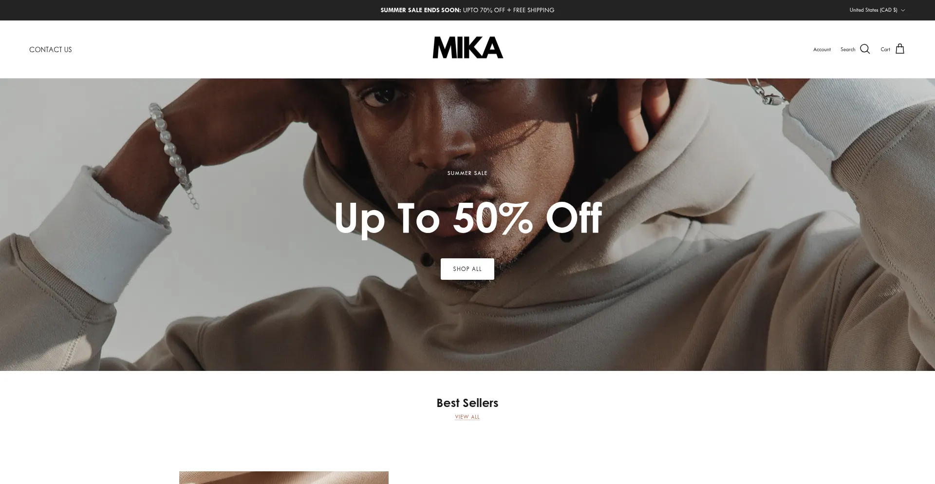 Website screenshot of Wearmika.com