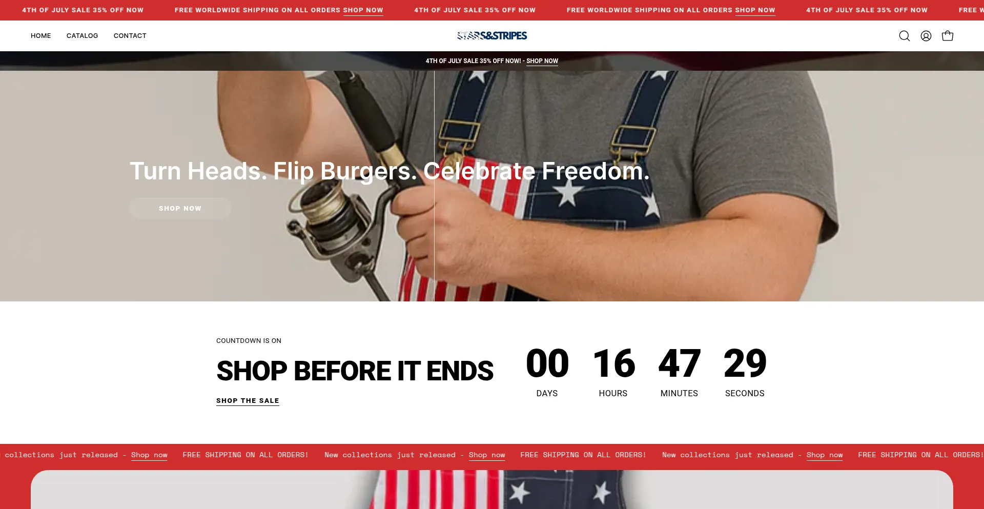 Website screenshot of Wearstarsandstripes.com