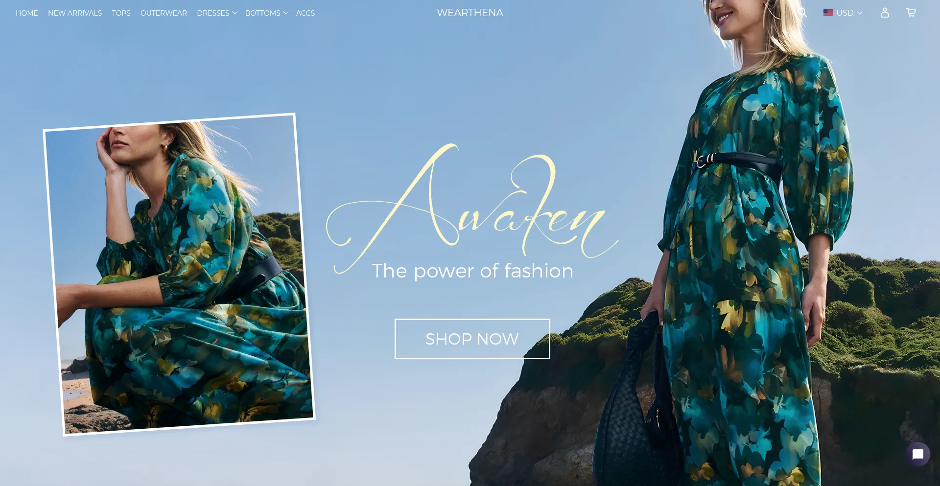 Website screenshot of Wearthena.com