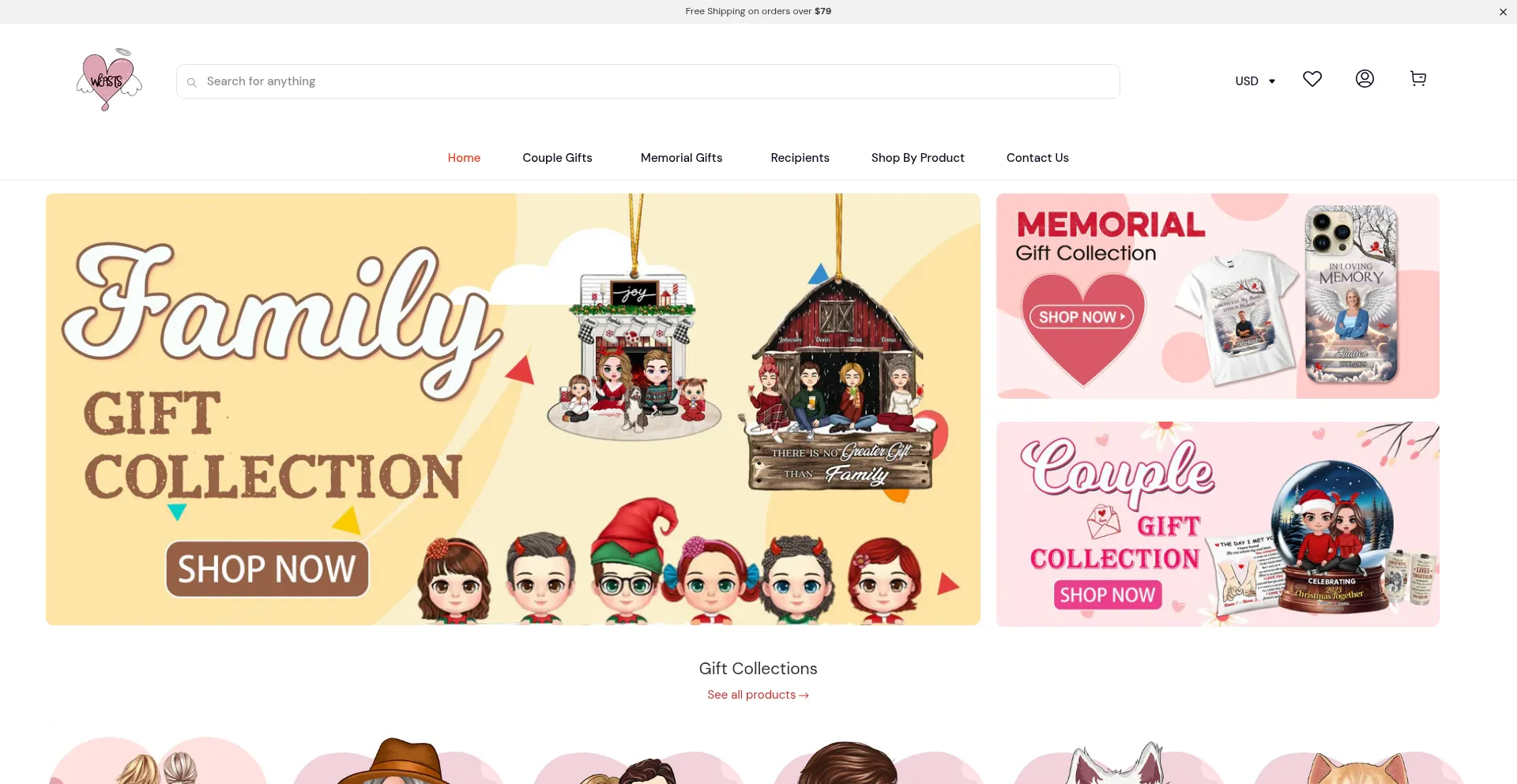 Website screenshot of Weasts.com