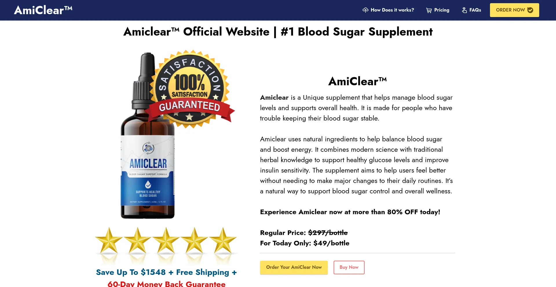 Website screenshot of Web-amiclear.com