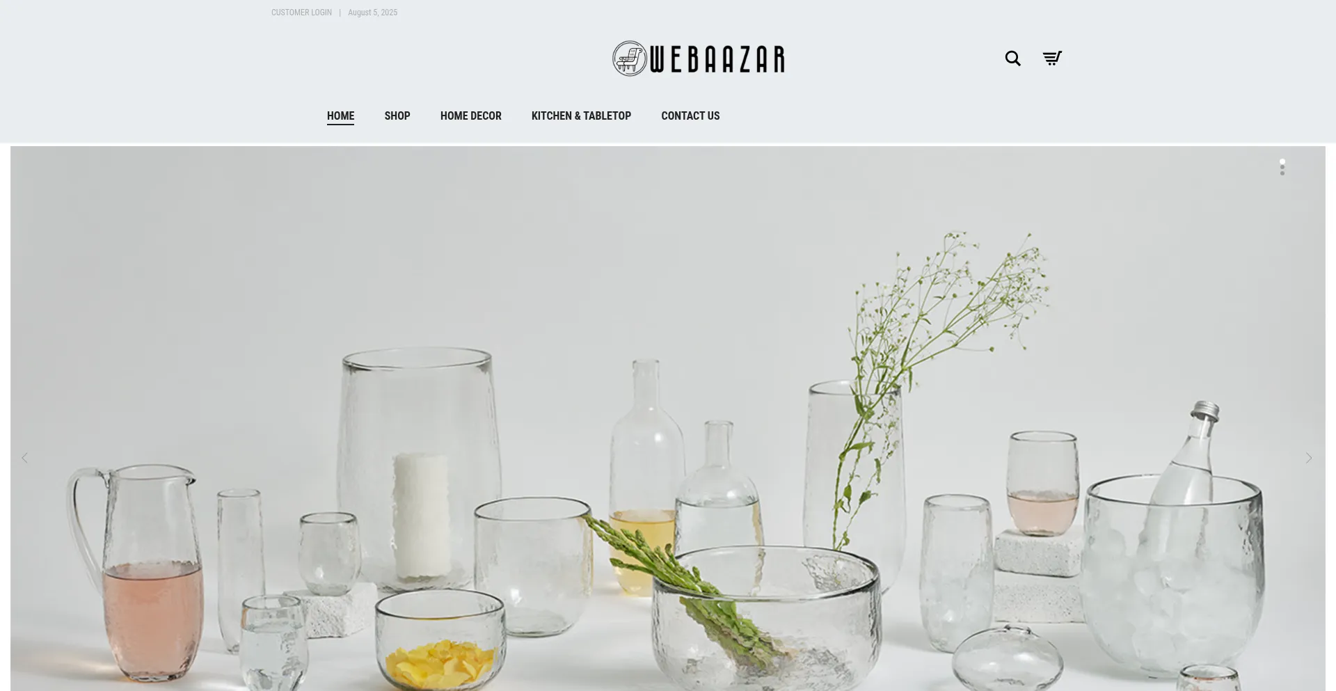 Website screenshot of Webaazar.com