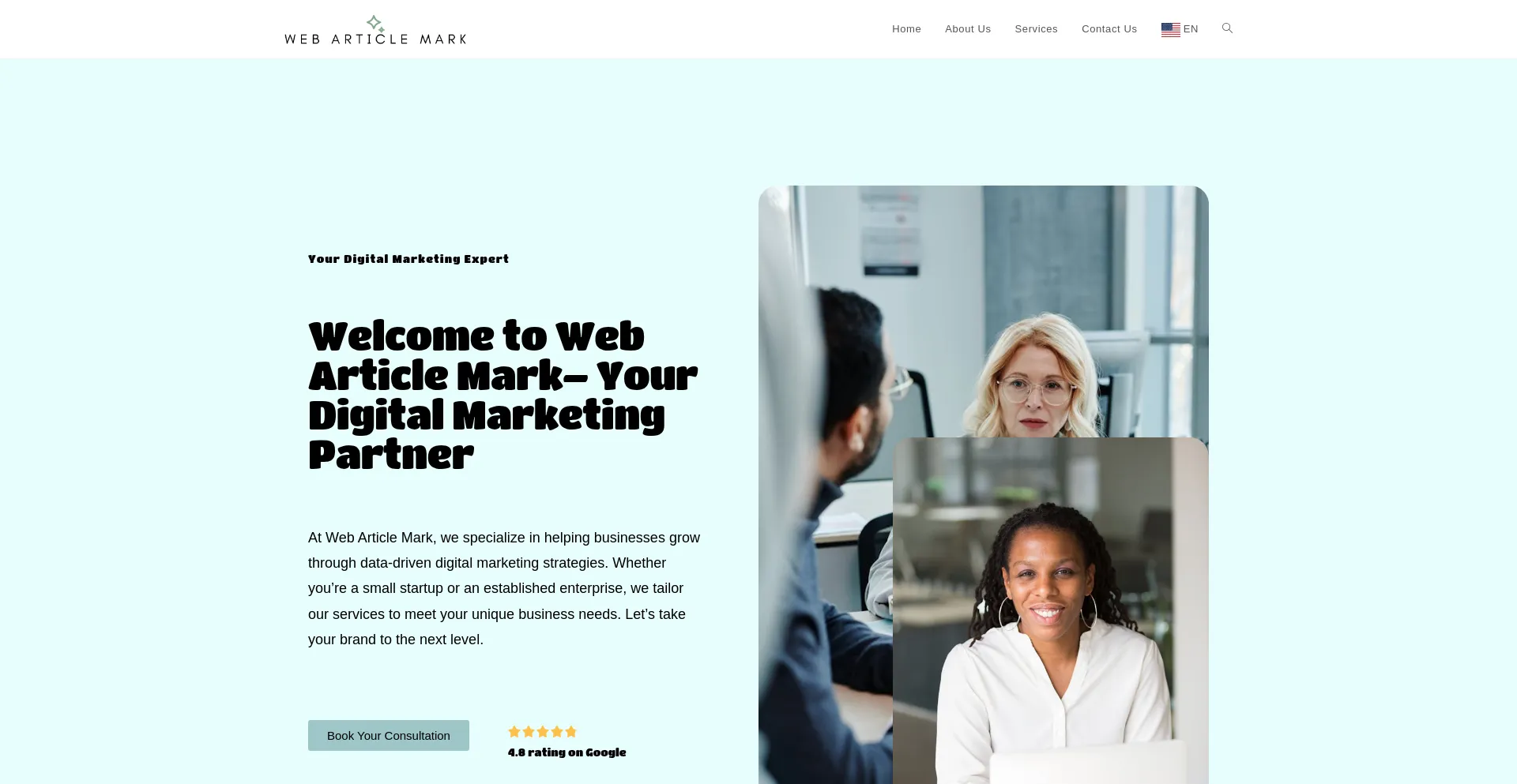 Website screenshot of Webarticle-mark.com