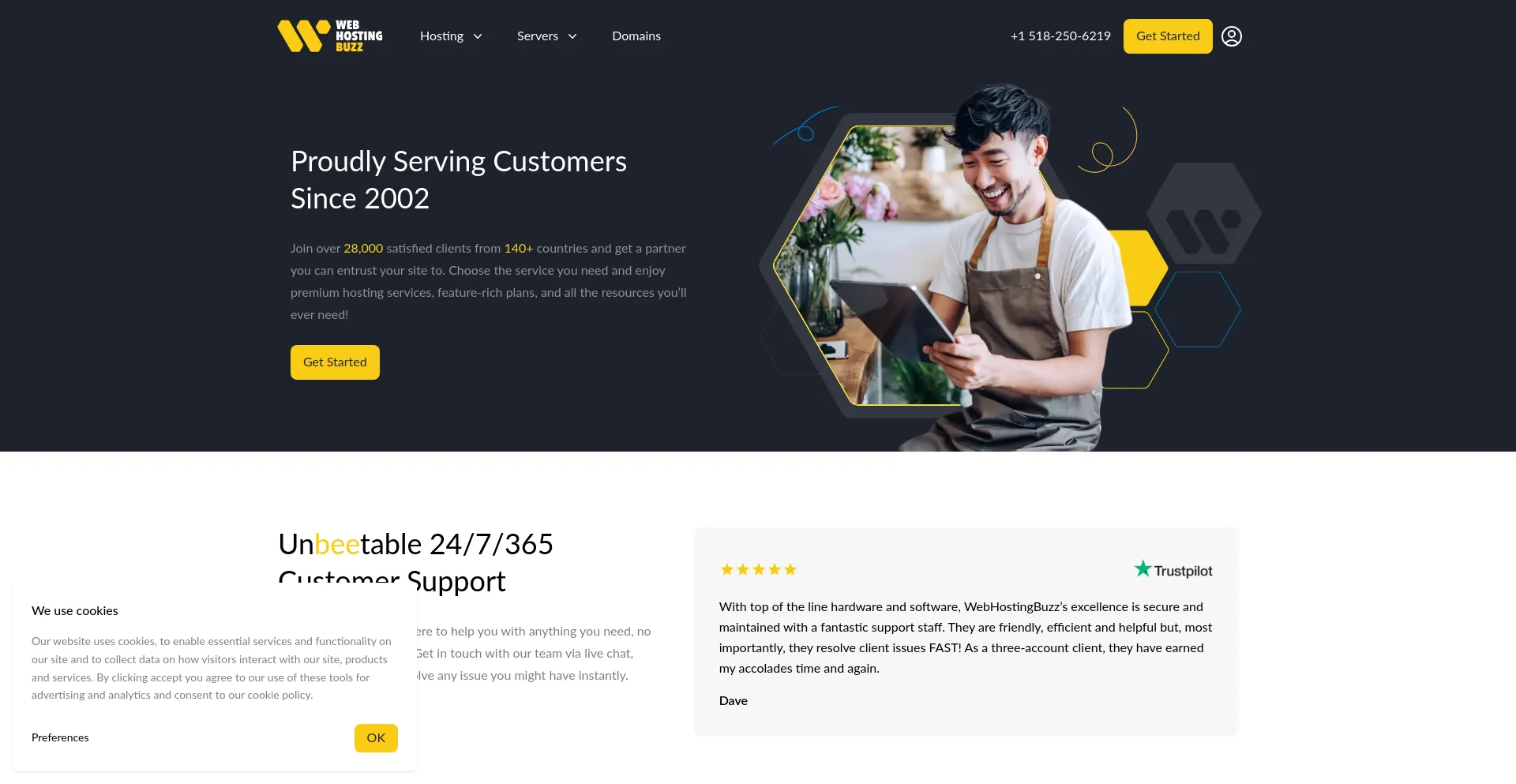 Website screenshot of Webhostingbuzz.com