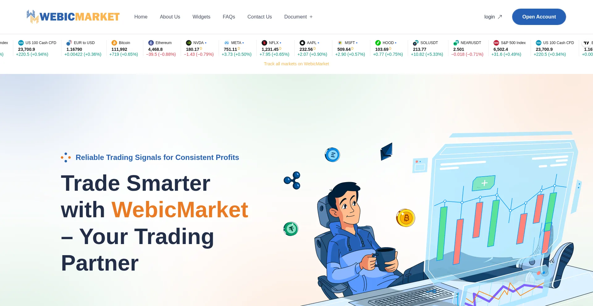 Website screenshot of Webicmarket.com