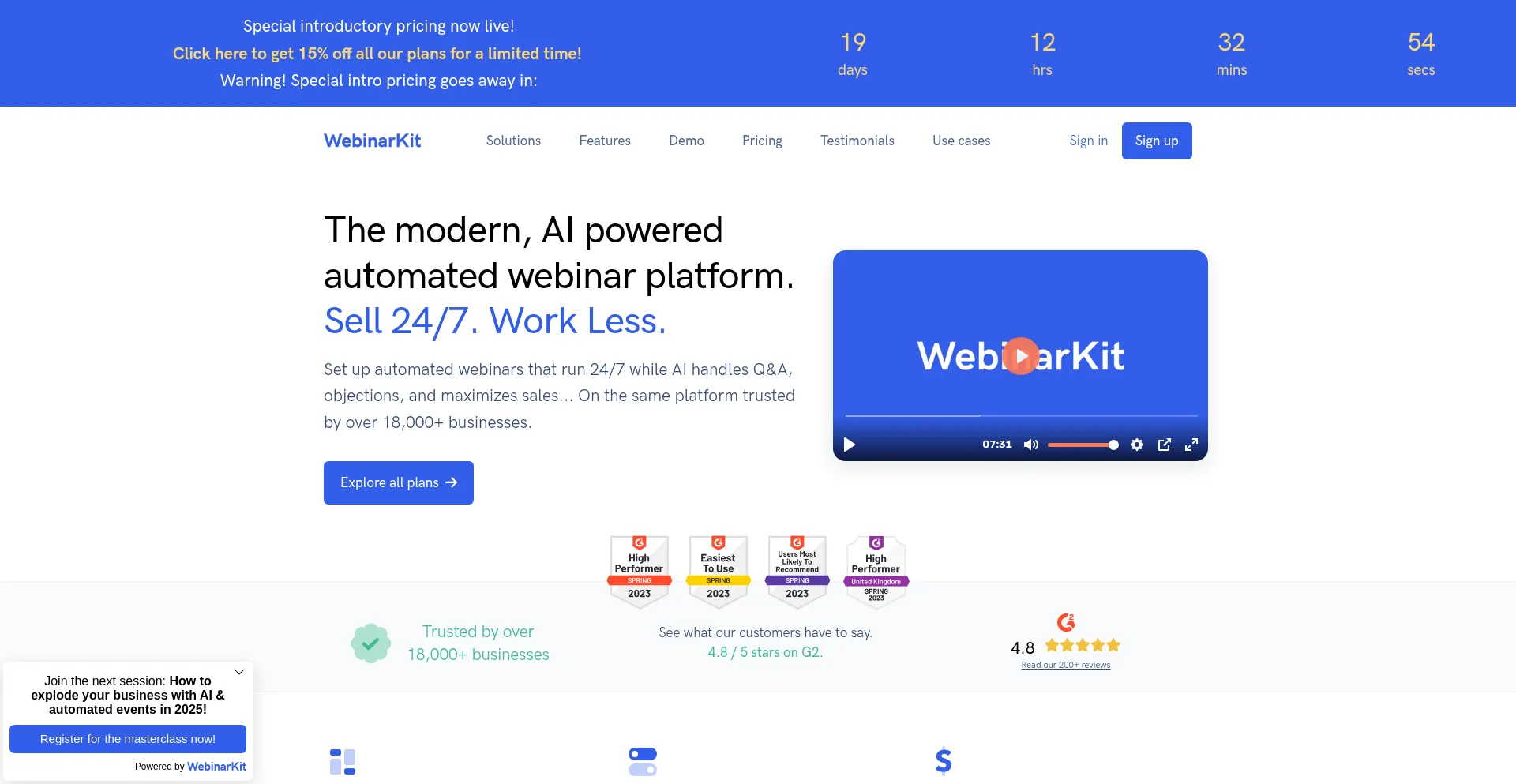 Website screenshot of Webinarkit.com