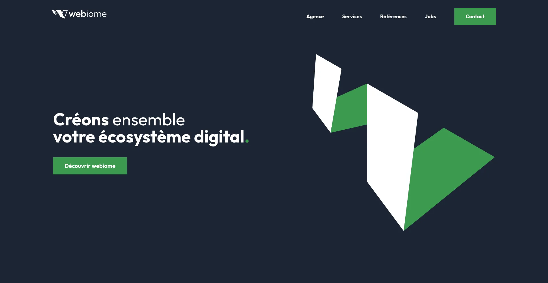 Website screenshot of Webiome.com