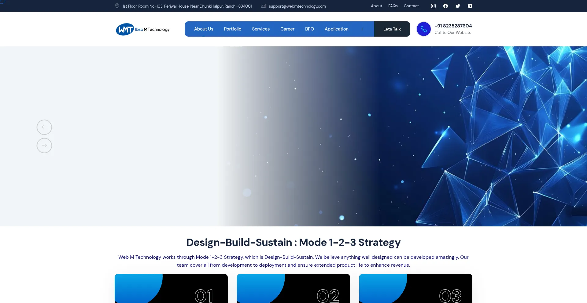 Website screenshot of Webmtechnology.com