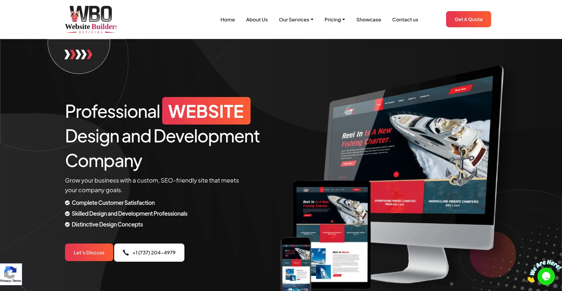 Website screenshot of Websitebuildersofficial.com