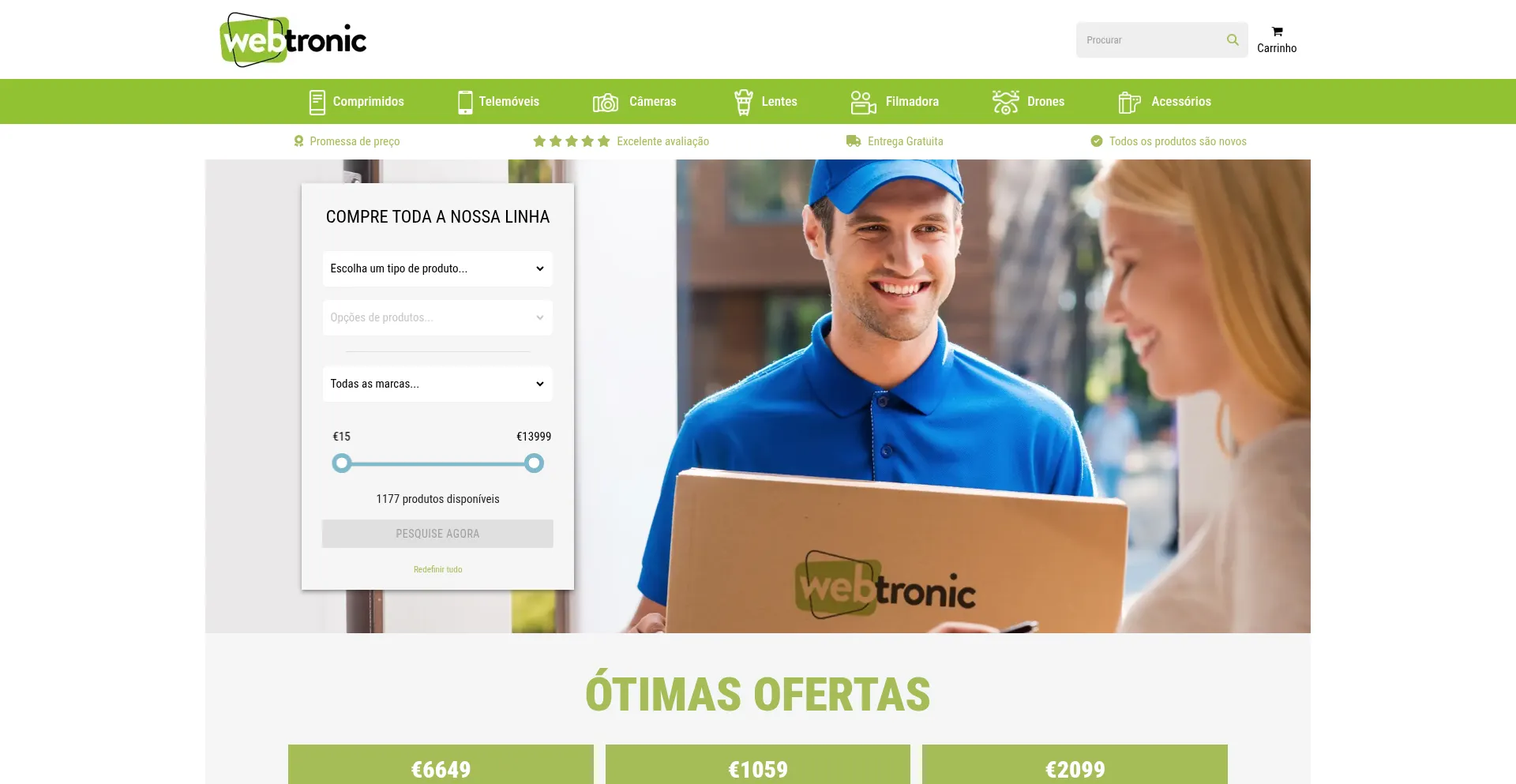 Website screenshot of Webtronic.pt