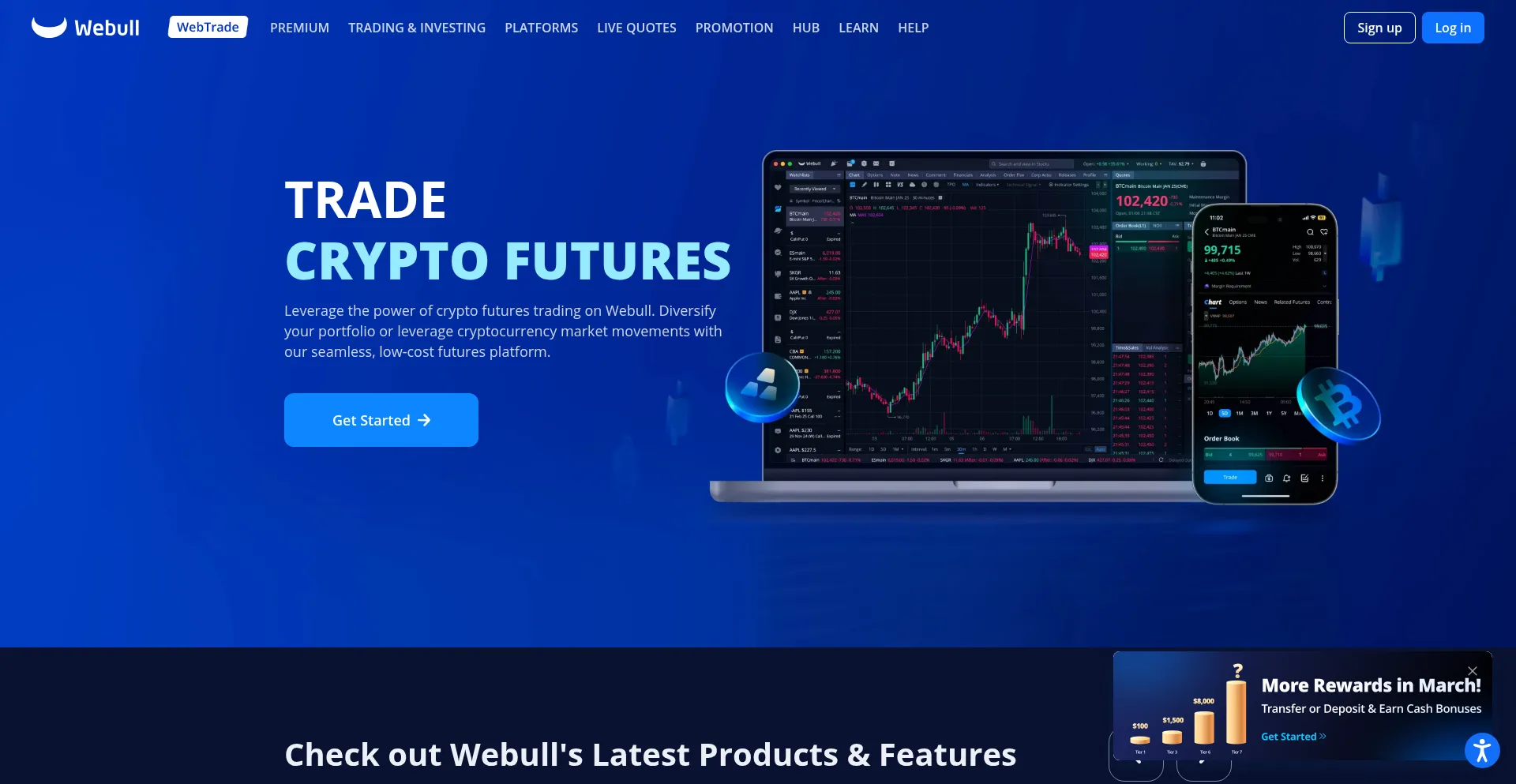 Website screenshot of Webull.com