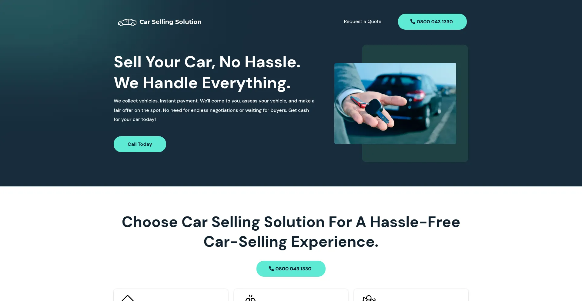 Website screenshot of Webuysanycar.com