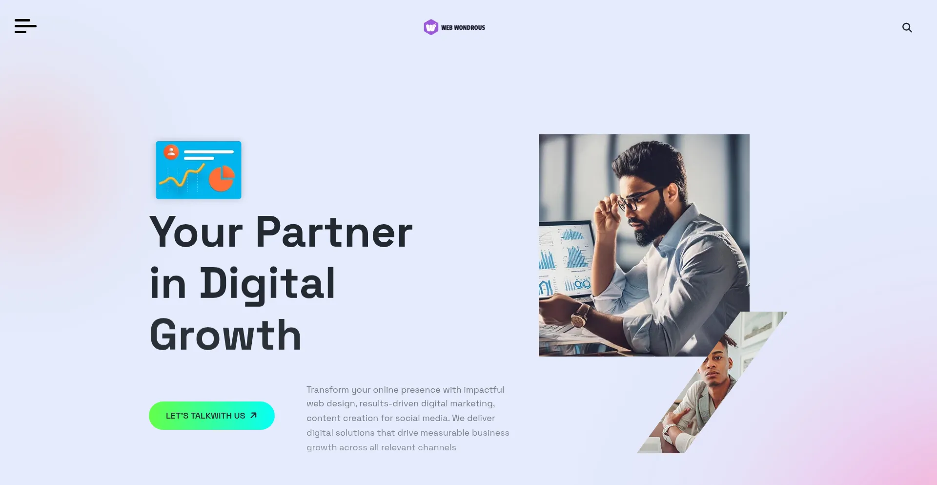 Website screenshot of Webwondrous.com