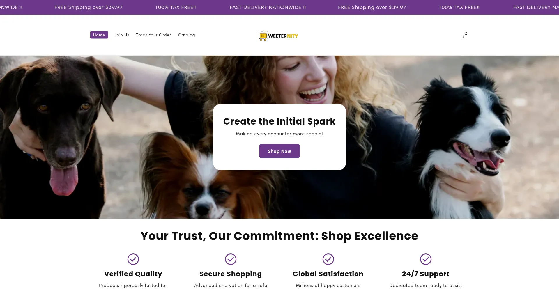 Website screenshot of Weeternity.com