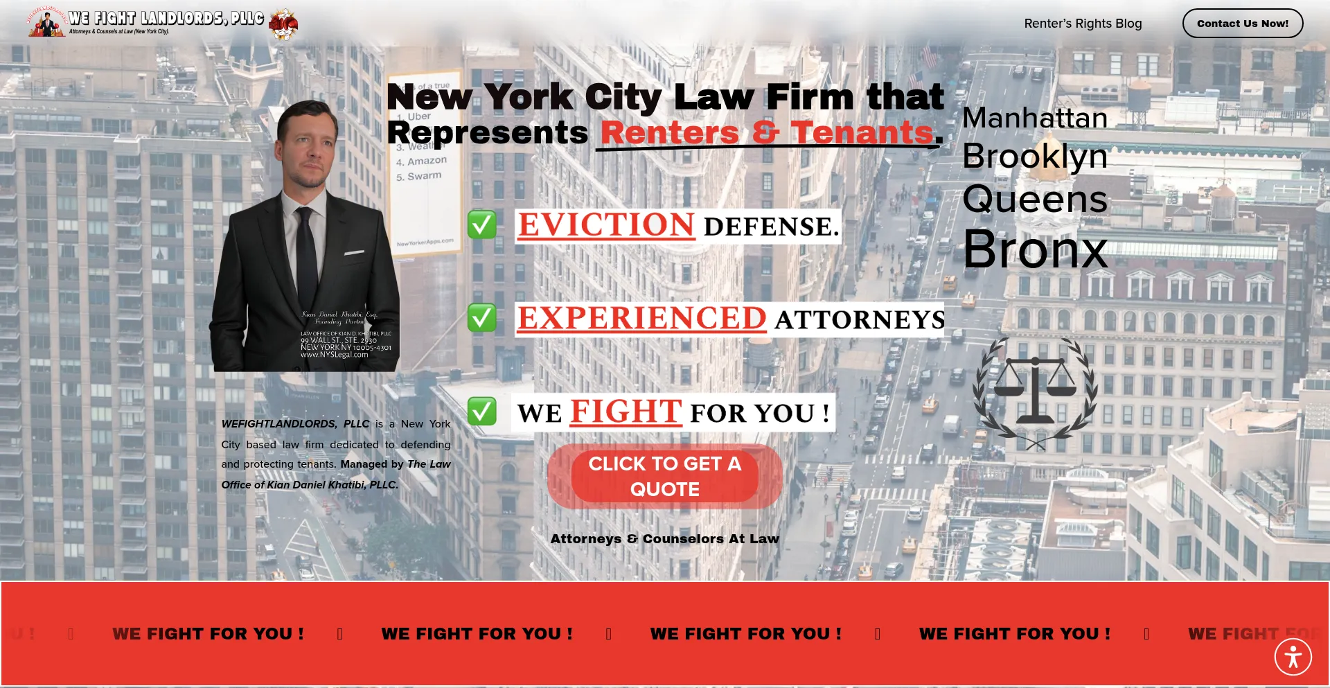 Website screenshot of Wefightlandlords.com