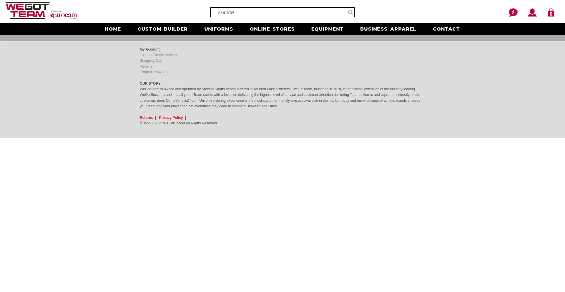 Website screenshot of Wegotteam.com