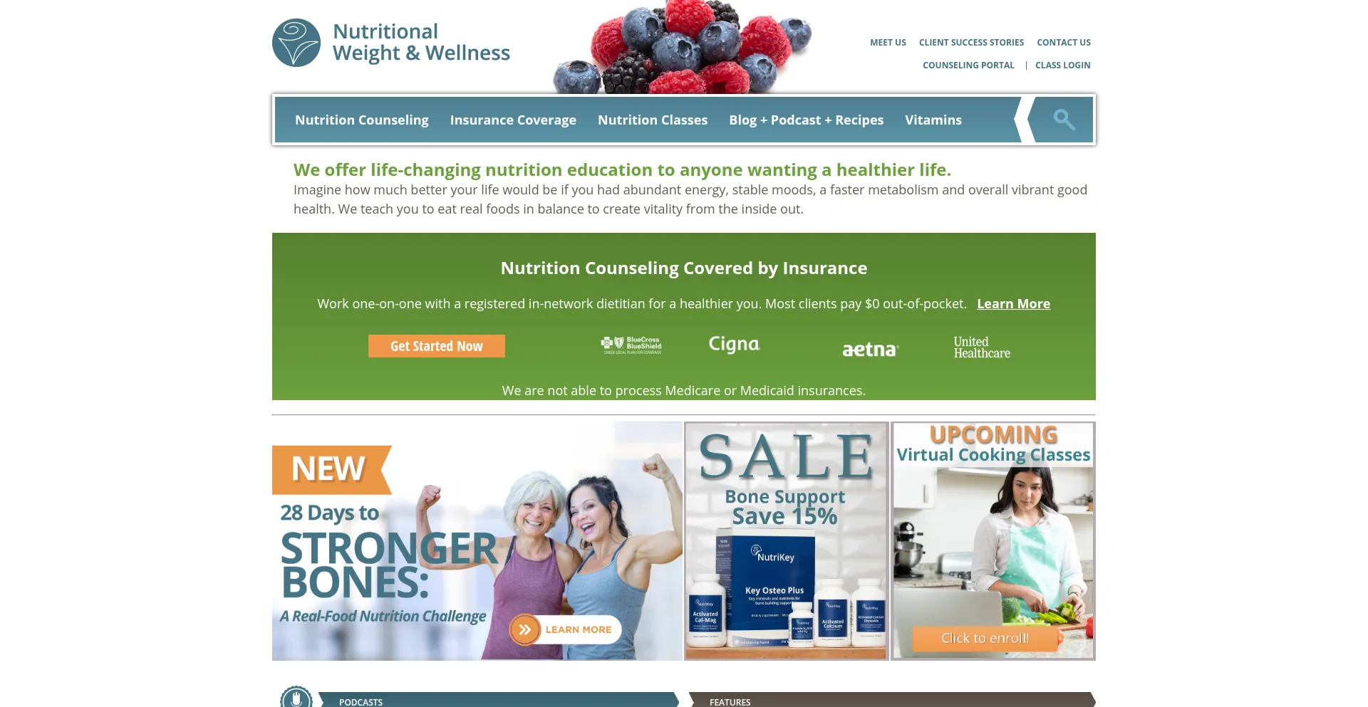 Website screenshot of Weightandwellness.com