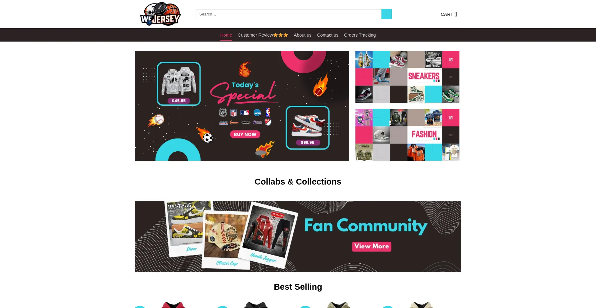 Website screenshot of Wejersey.shop