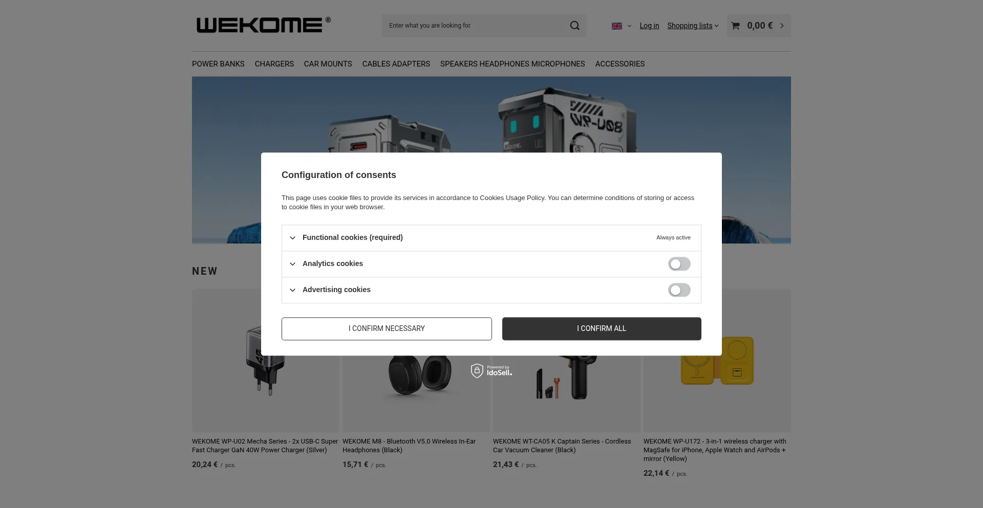 Website screenshot of Wekome.eu