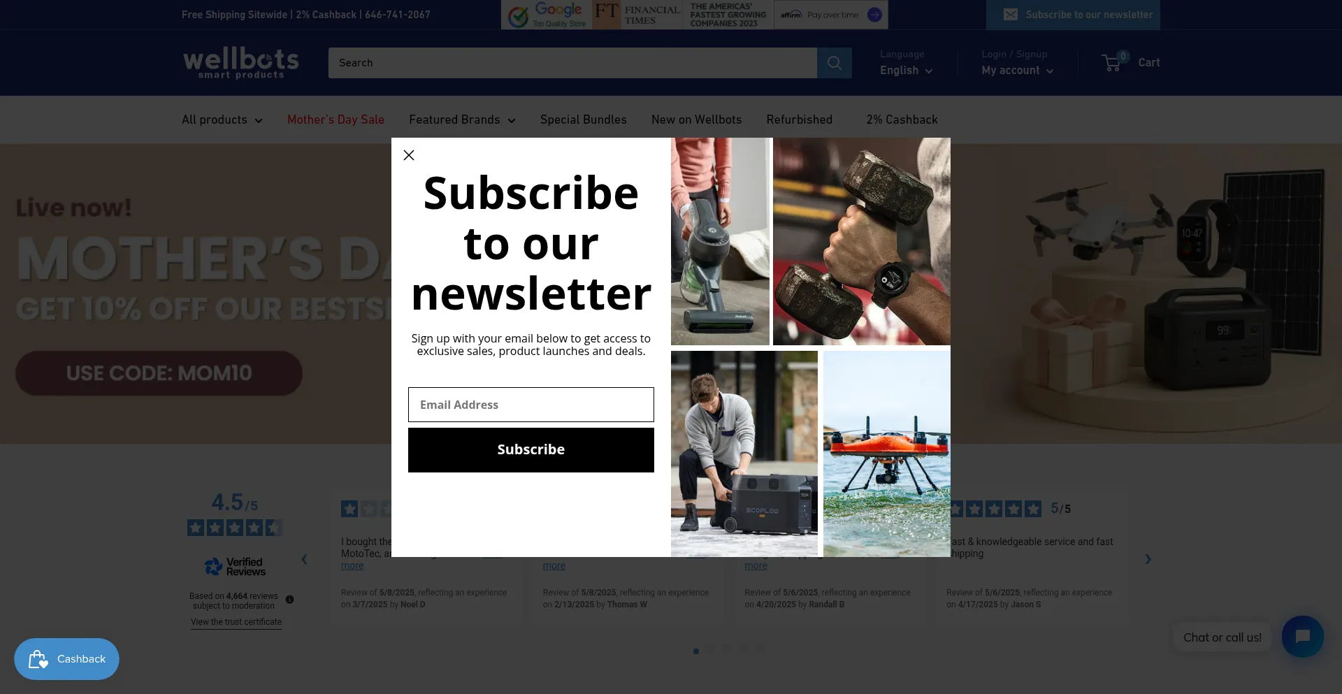 Website screenshot of Wellbots.com