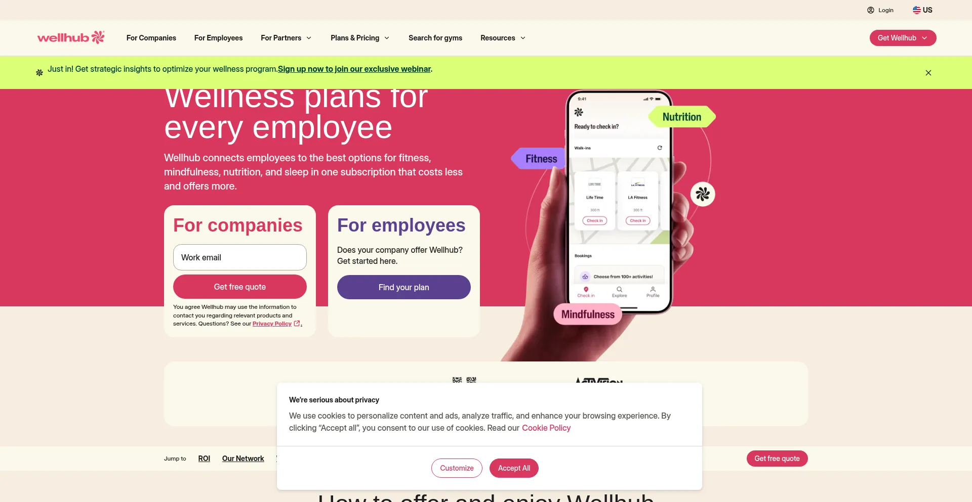 Website screenshot of Wellhub.com