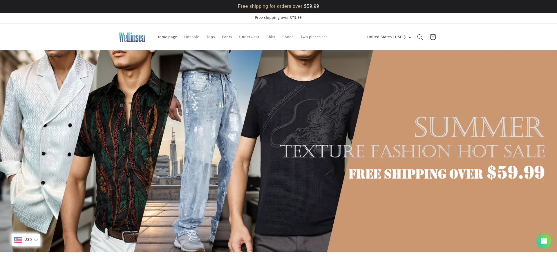 Website screenshot of Wellinsea.com