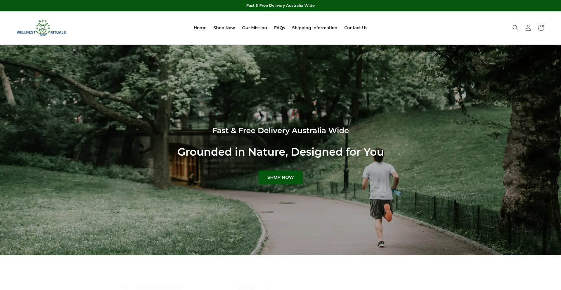 Website screenshot of Wellnestbodyrituals.com