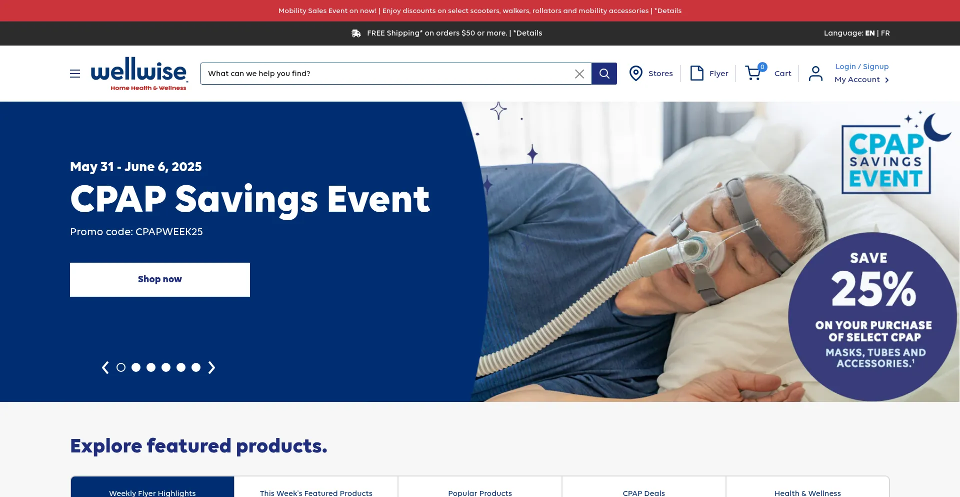 Website screenshot of Wellwise.ca