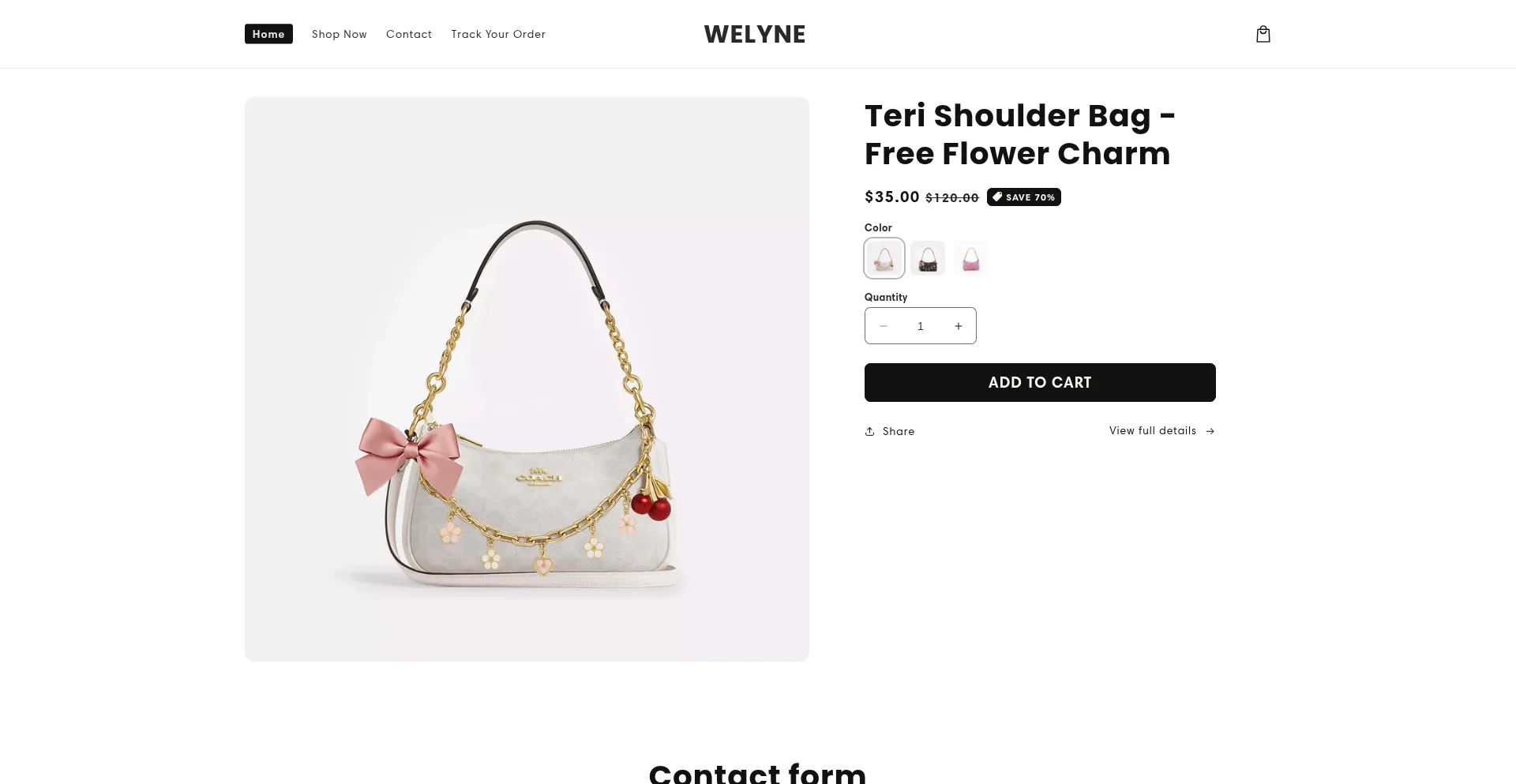 Website screenshot of Welyne.shop