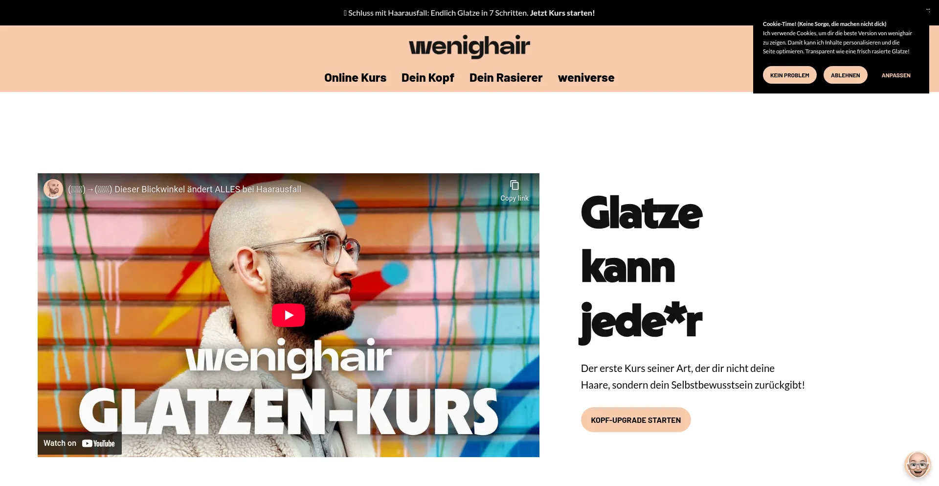 Wenighair.de Screenshot