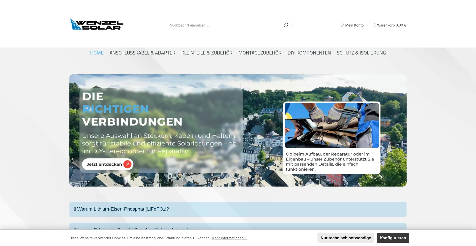 Website screenshot of Wenzel-solar.de
