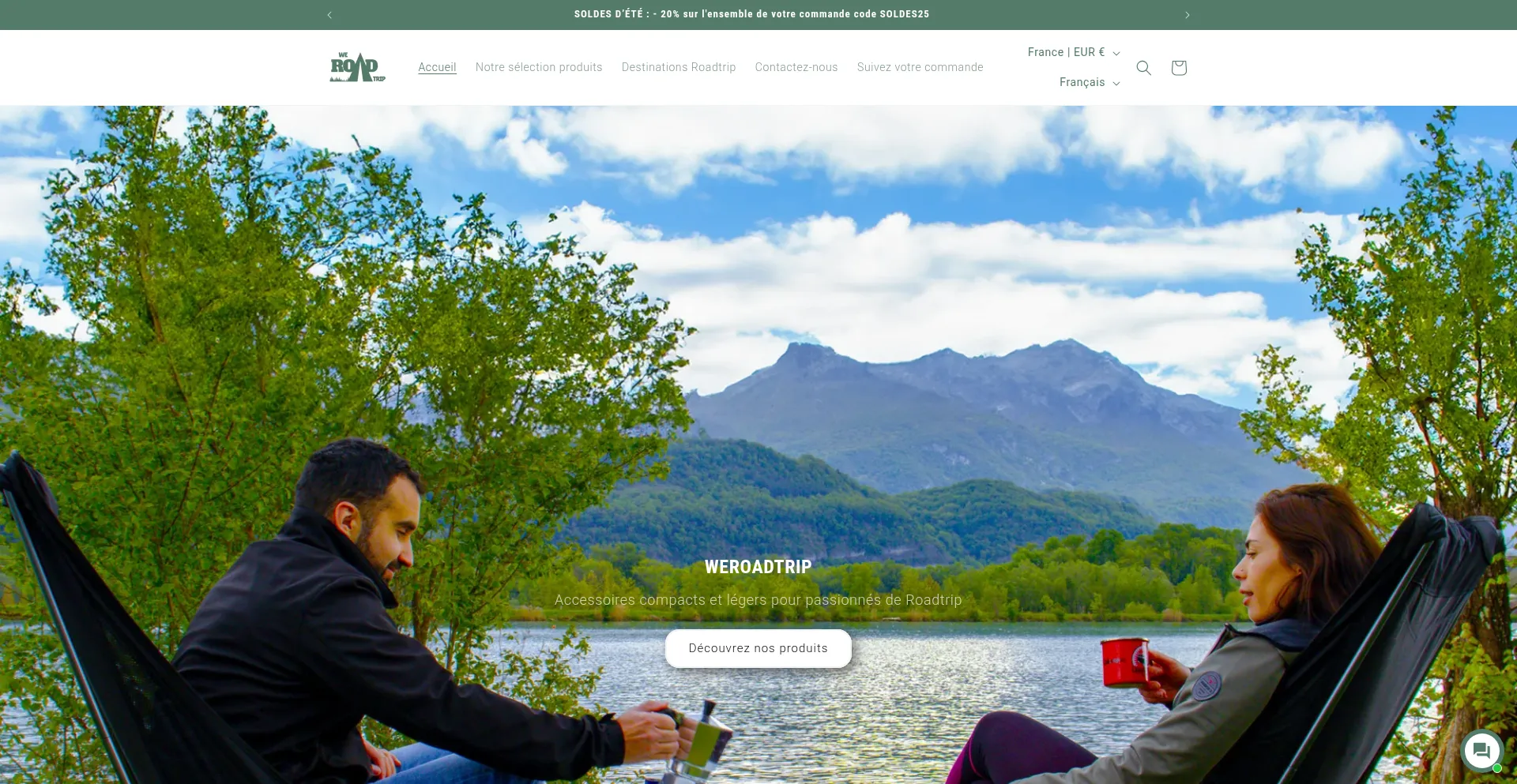 Website screenshot of Weroadtrip.fr