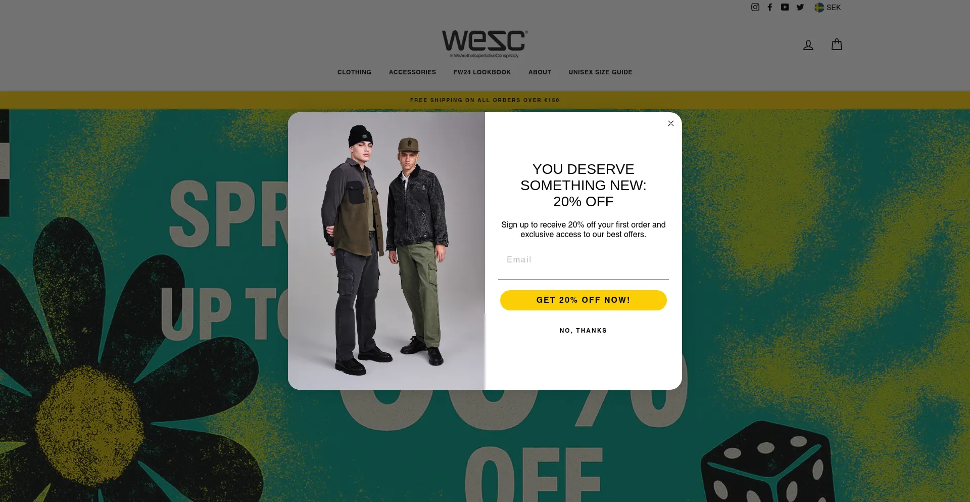 Website screenshot of Wesc.uk