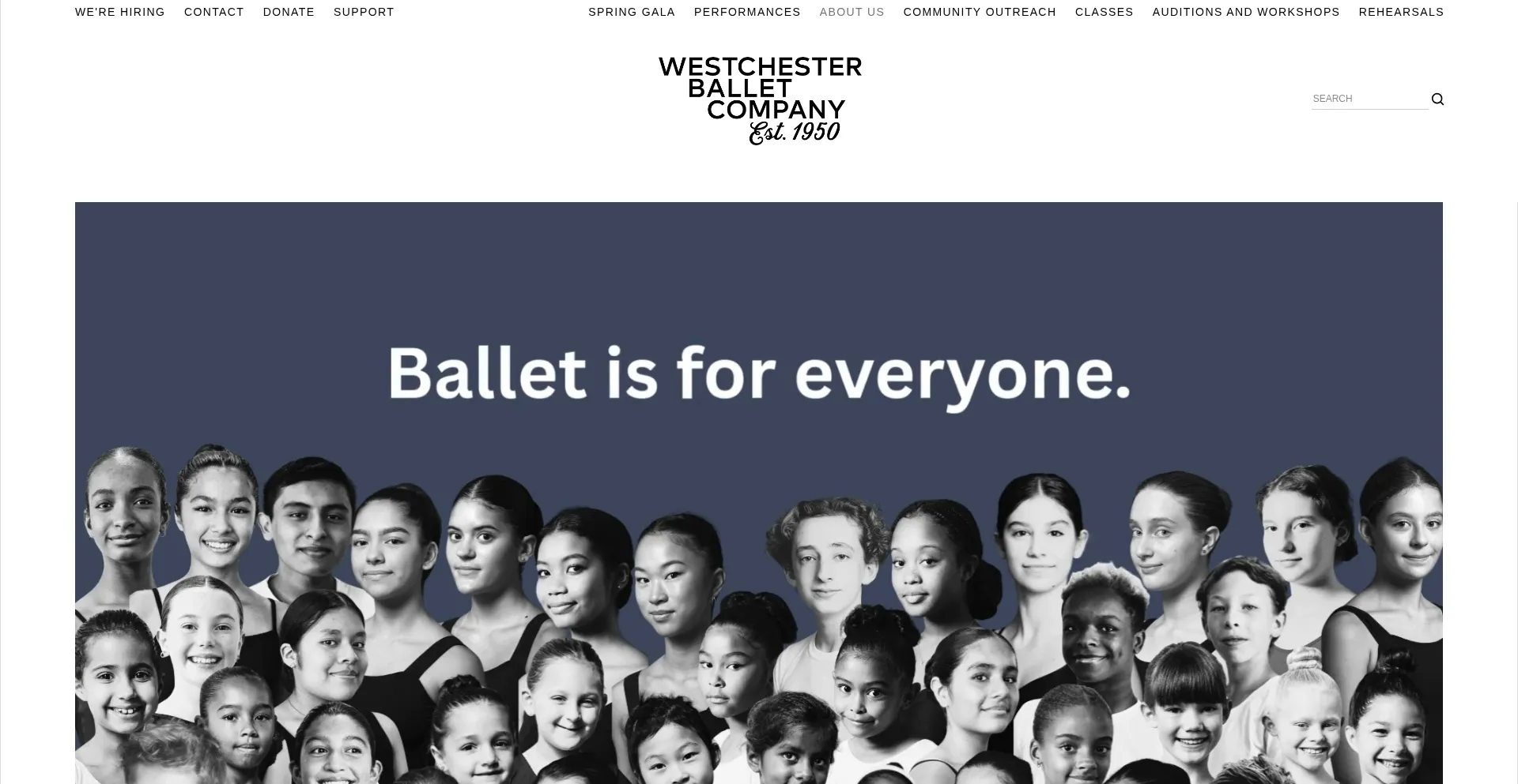 Website screenshot of Westchesterballet.org