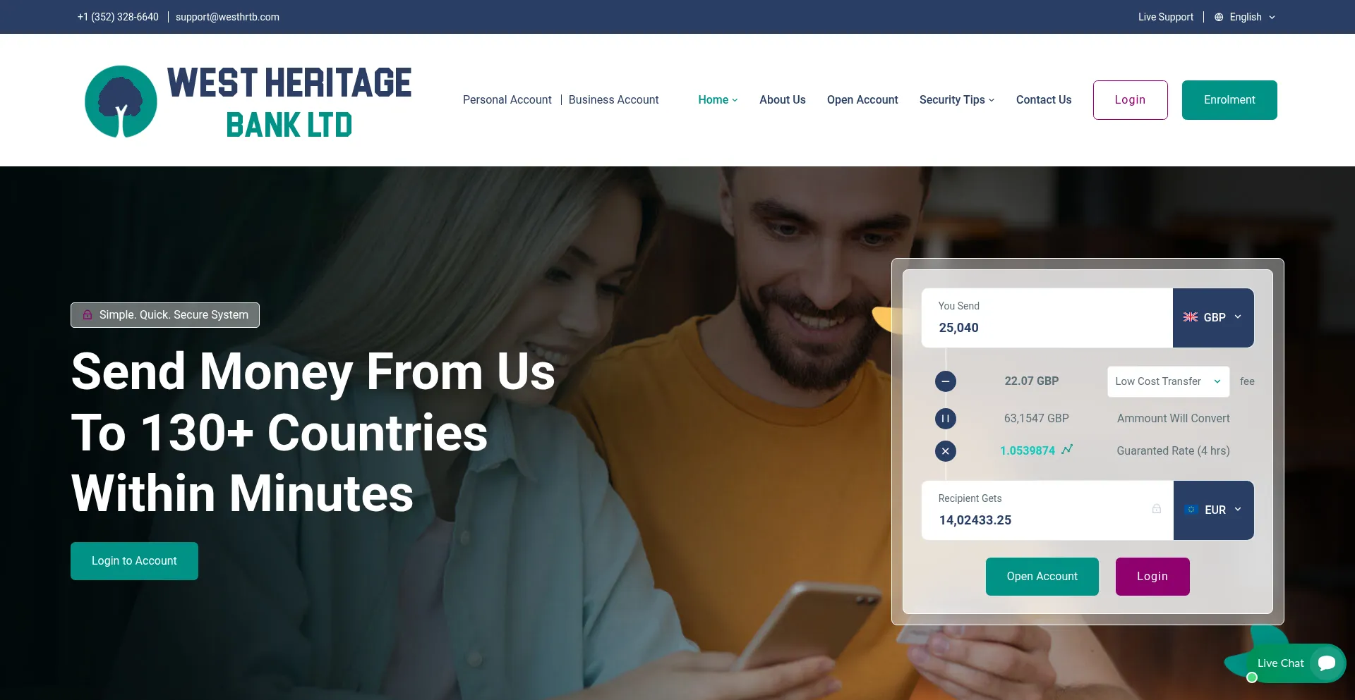 Website screenshot of Westhrtb.com