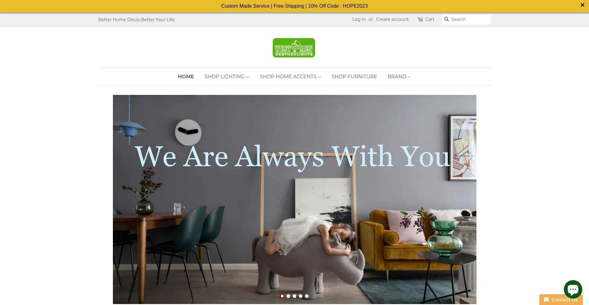Website screenshot of Westmenlights.com