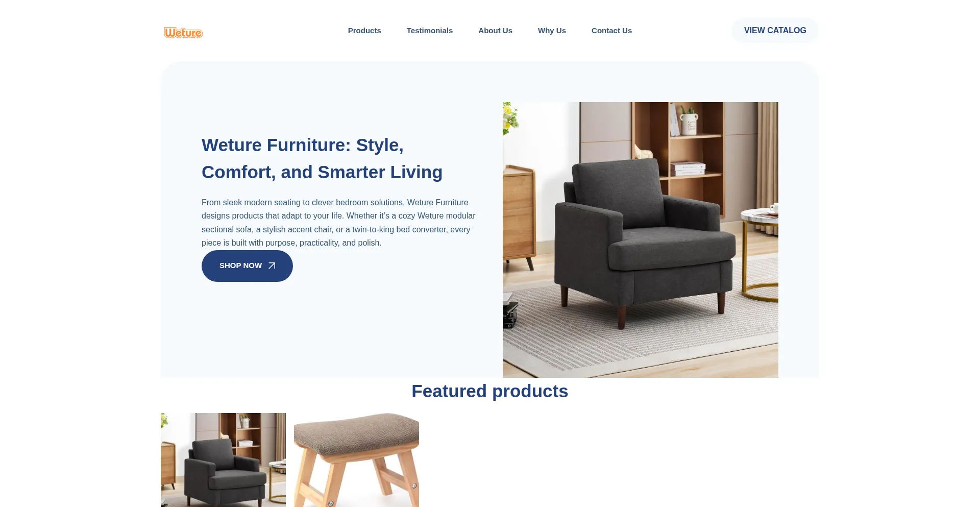 Website screenshot of Weture.org