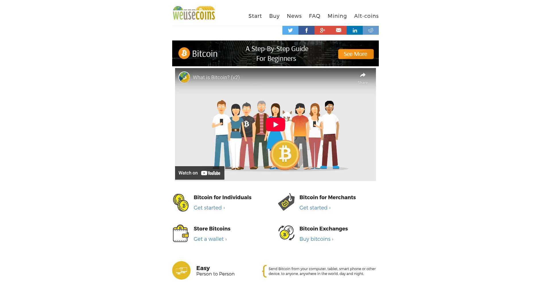 Website screenshot of Weusecoins.com