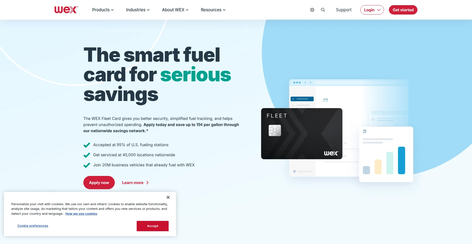 Website screenshot of Wexinc.com