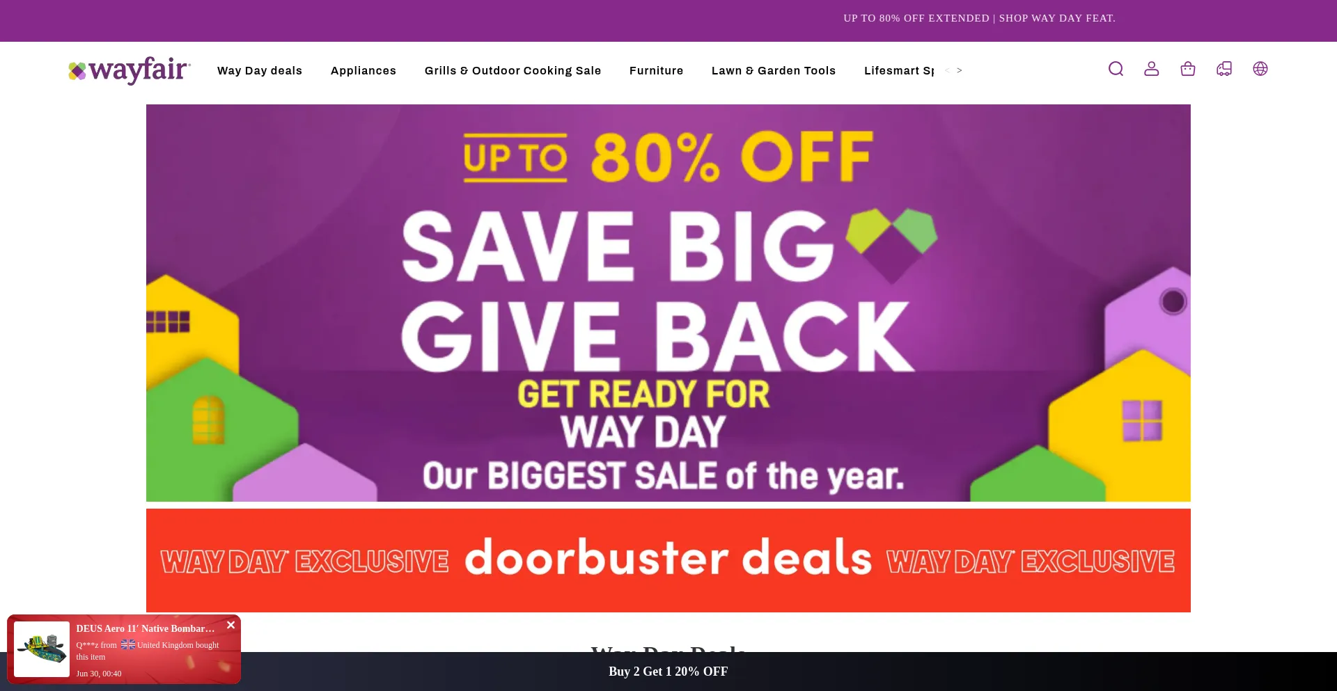 Website screenshot of Wf-daysales.com