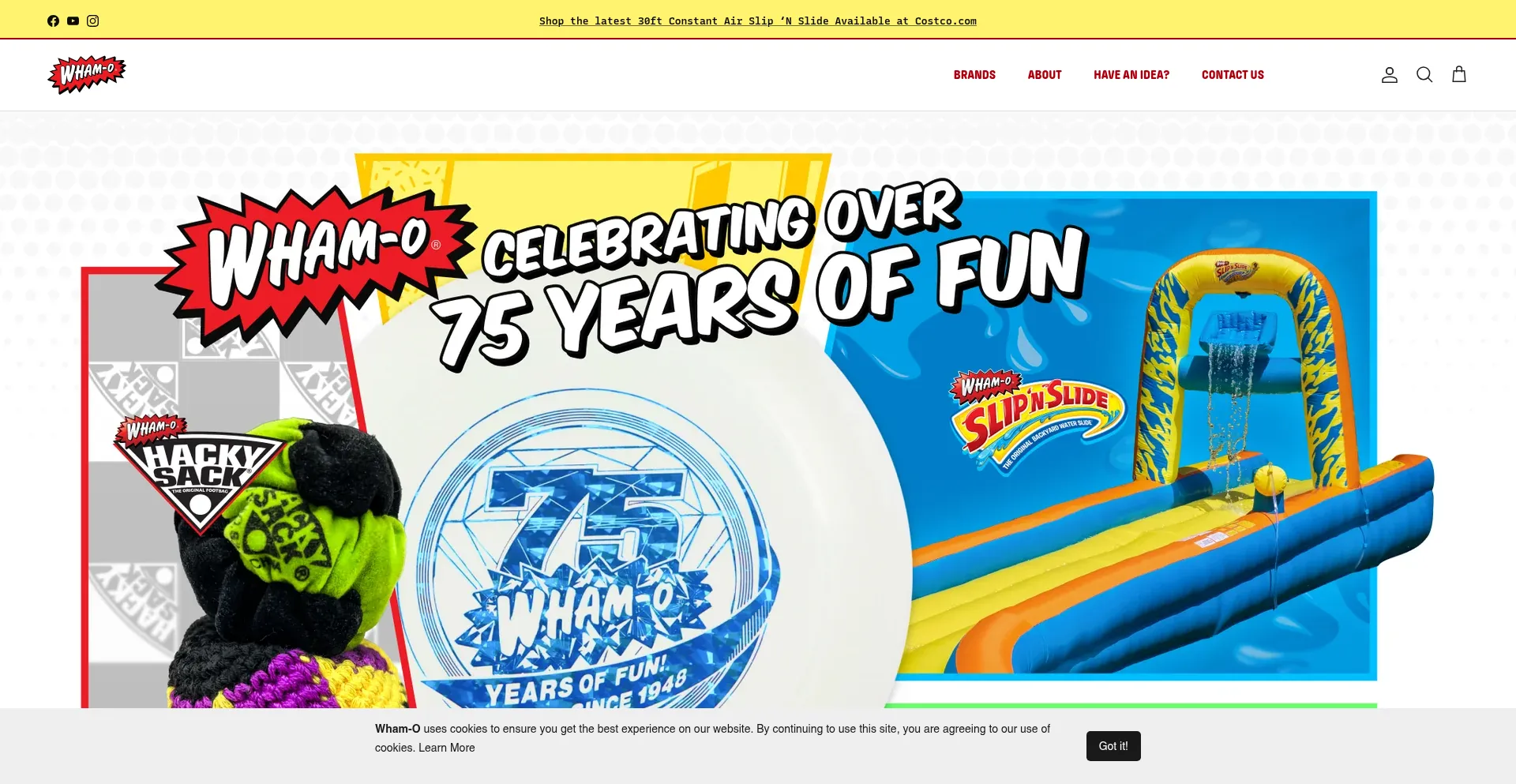 Website screenshot of Wham-o.com