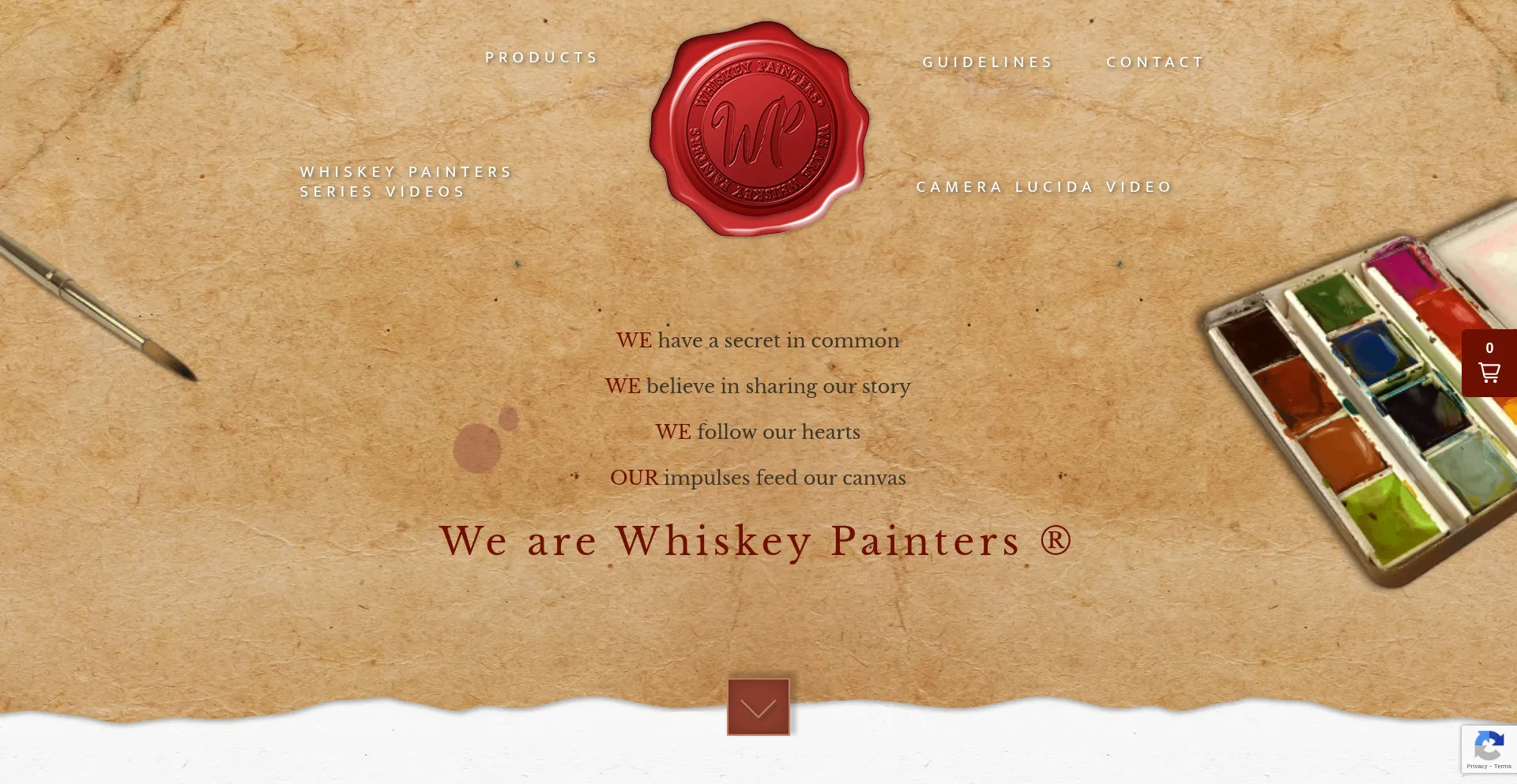 Website screenshot of Whiskeypainters.com