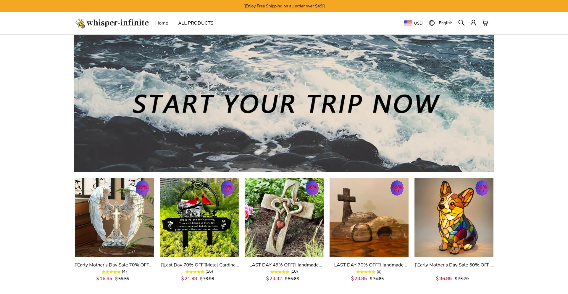 Website screenshot of Whisper-infinite.com