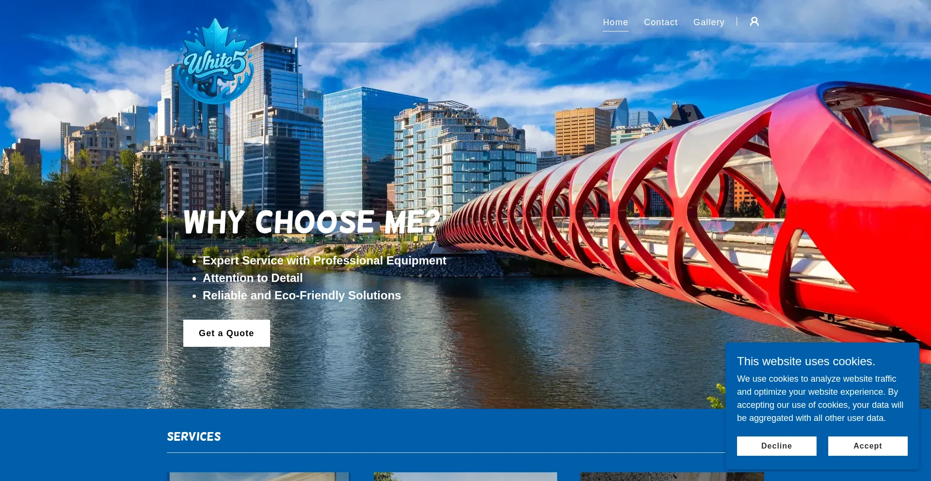 Website screenshot of White5.ca