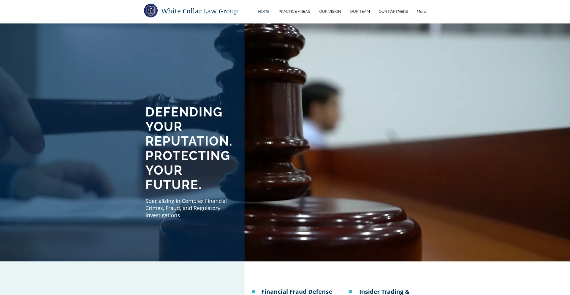 Website screenshot of Whitecollarlawgrp.com