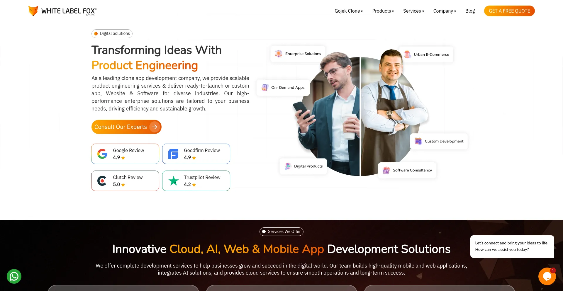 Website screenshot of Whitelabelfox.com